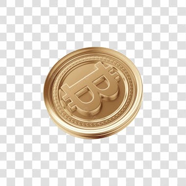 Asset 3D De Criptomoedas Bitcoin Com Fundo Isolado