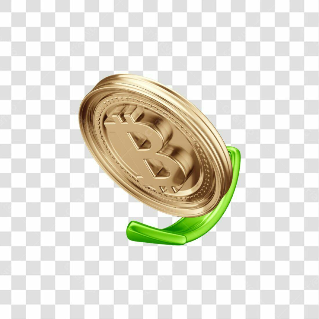 Ícone Bitcoin em PNG com fundo transparente