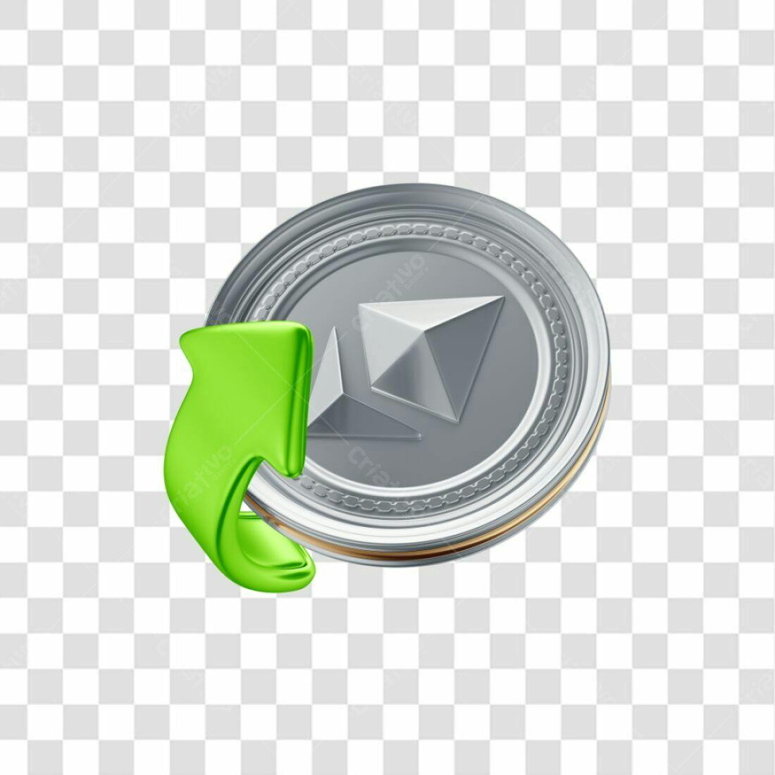 Ícone Ethereum Crescimento PNG com fundo transparente