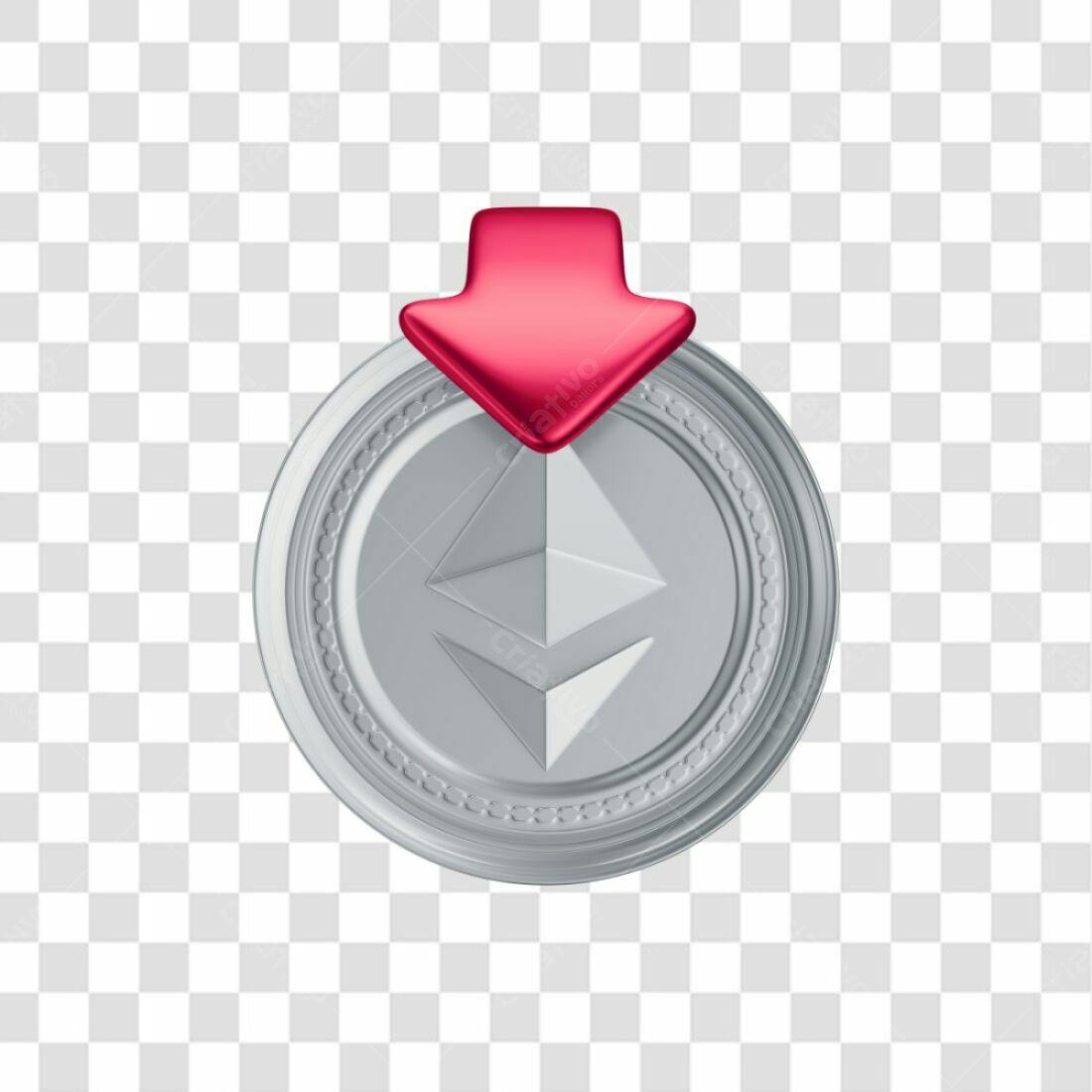 Ícone Ethereum queda PNG com fundo transparente