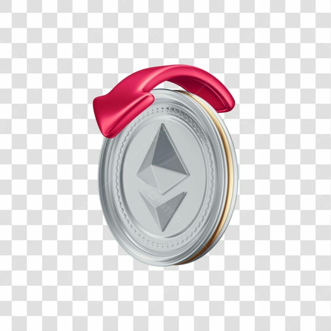 Icone Ethereum queda PNG com fundo transparente