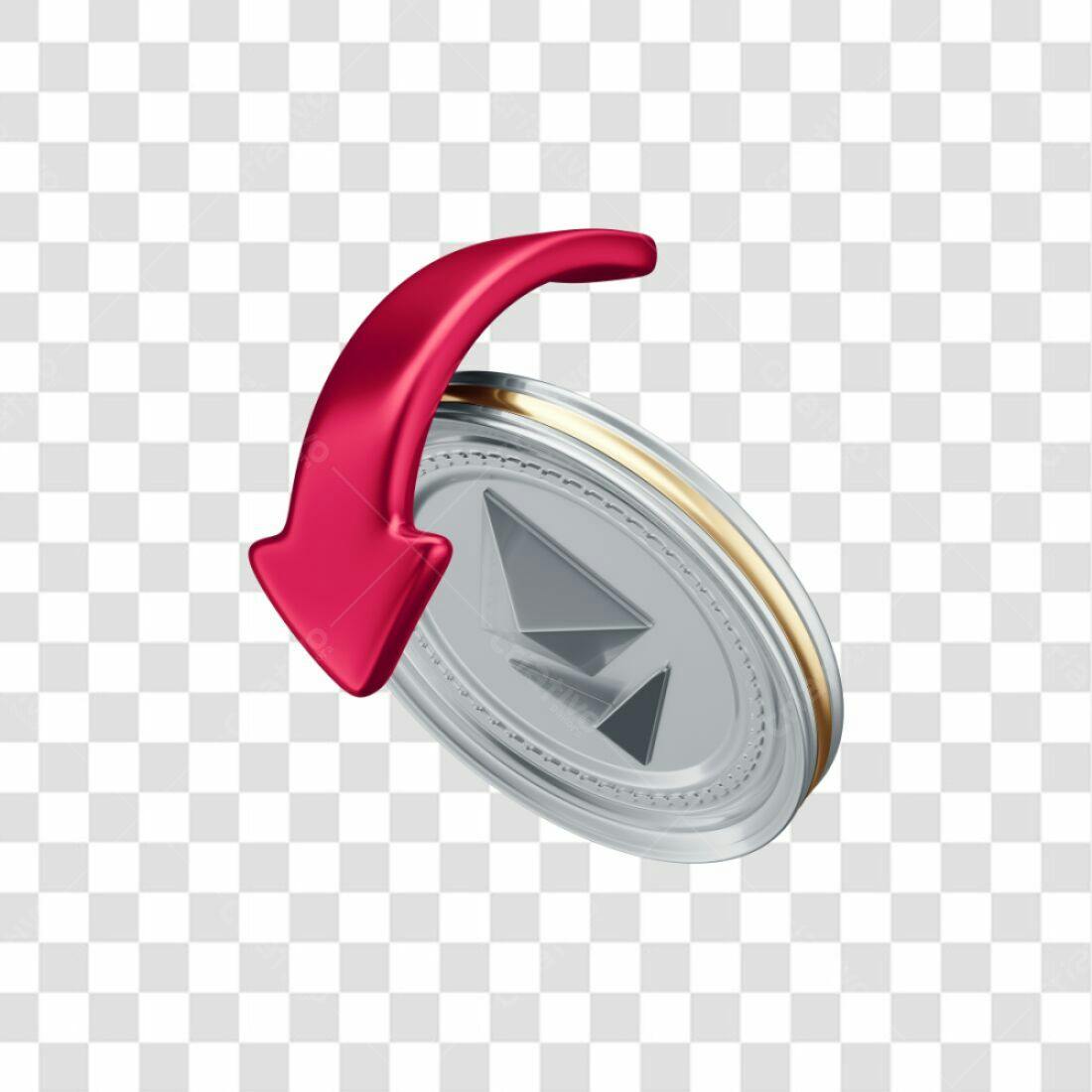 Icone queda de criptomoeda PNG com fundo transparente