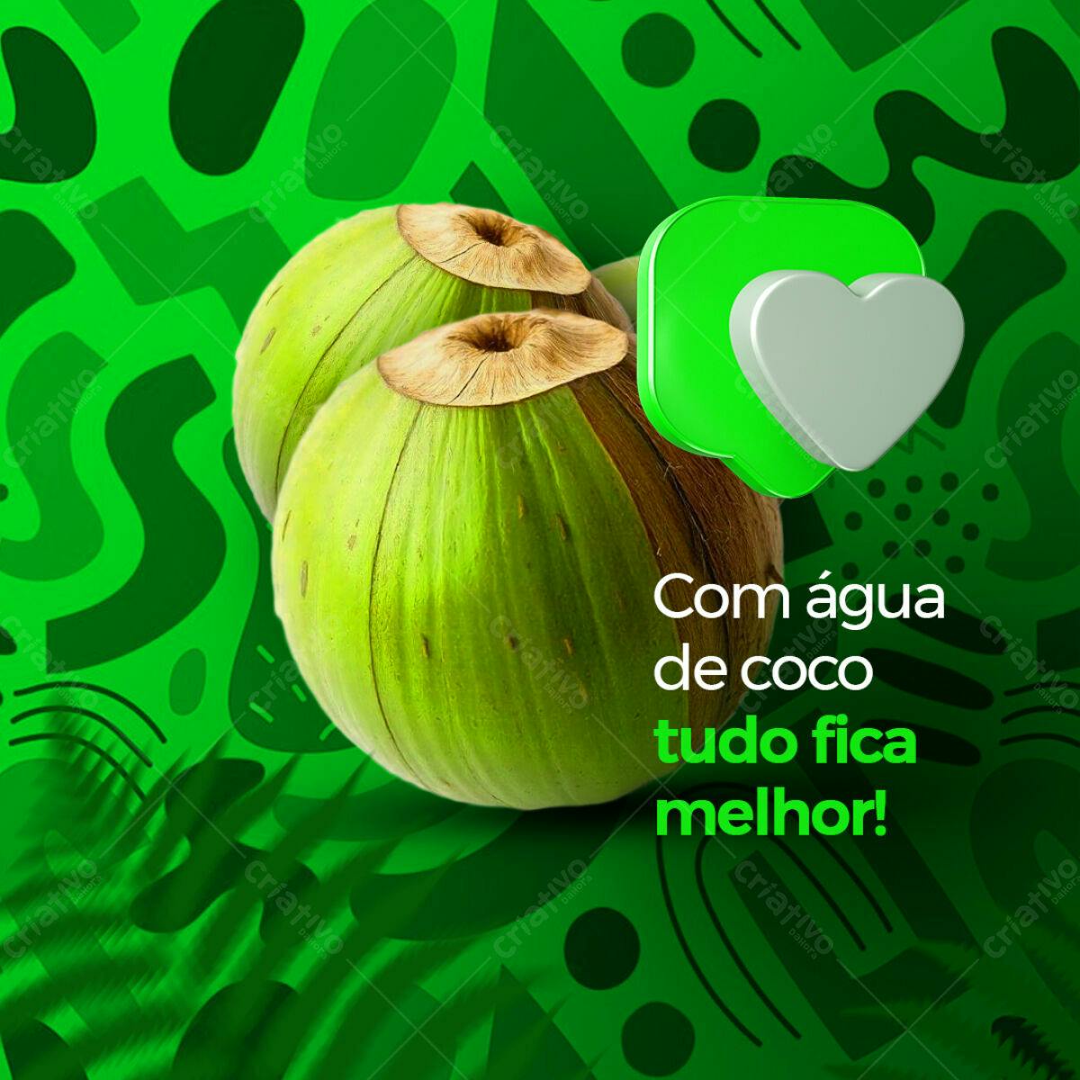 Postagem Instagram Água de Coco PSD Editável