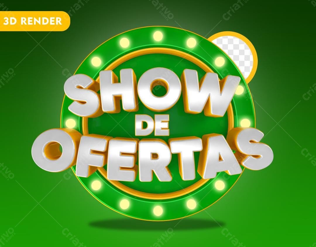 Selo 3D promocional verde e dourado