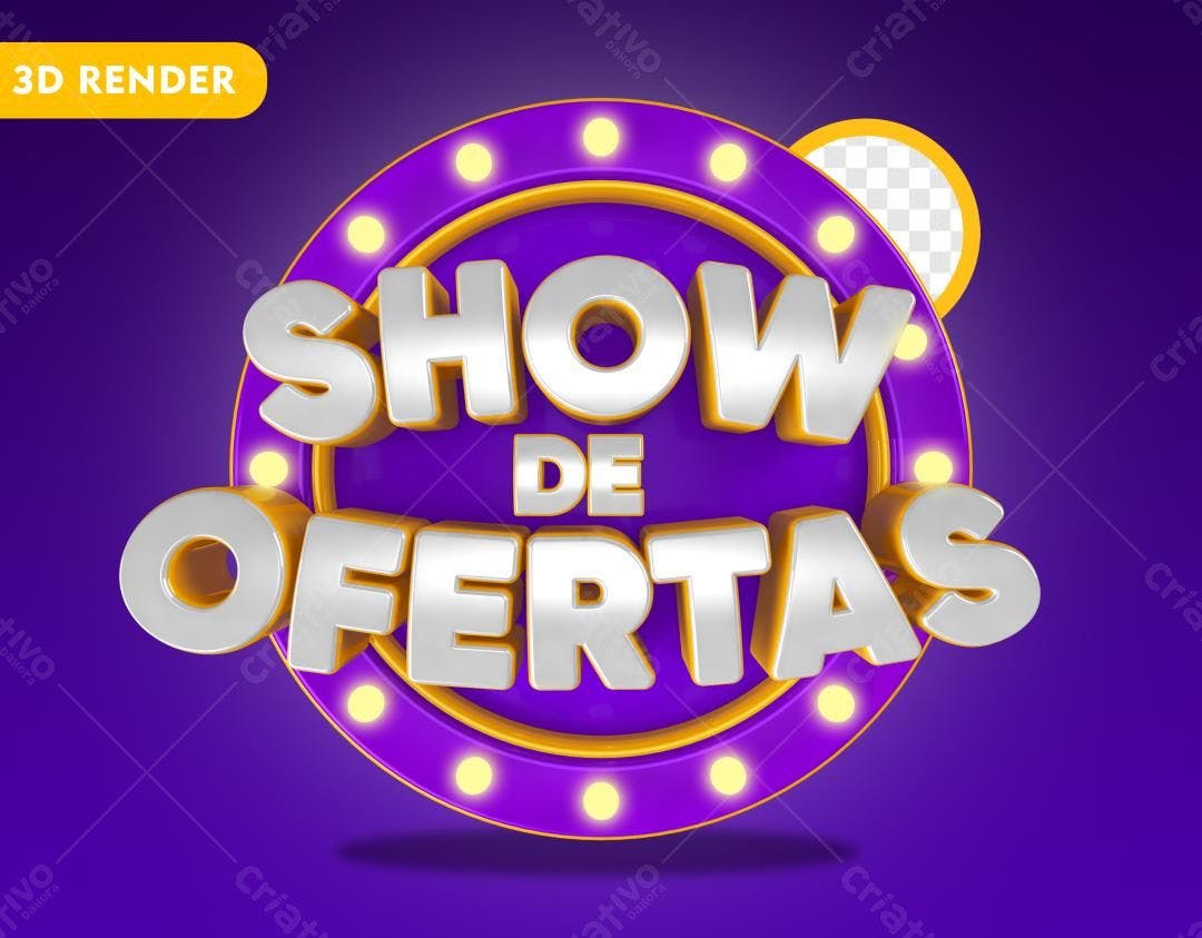 Selo 3D promocional roxa e dourado metálico