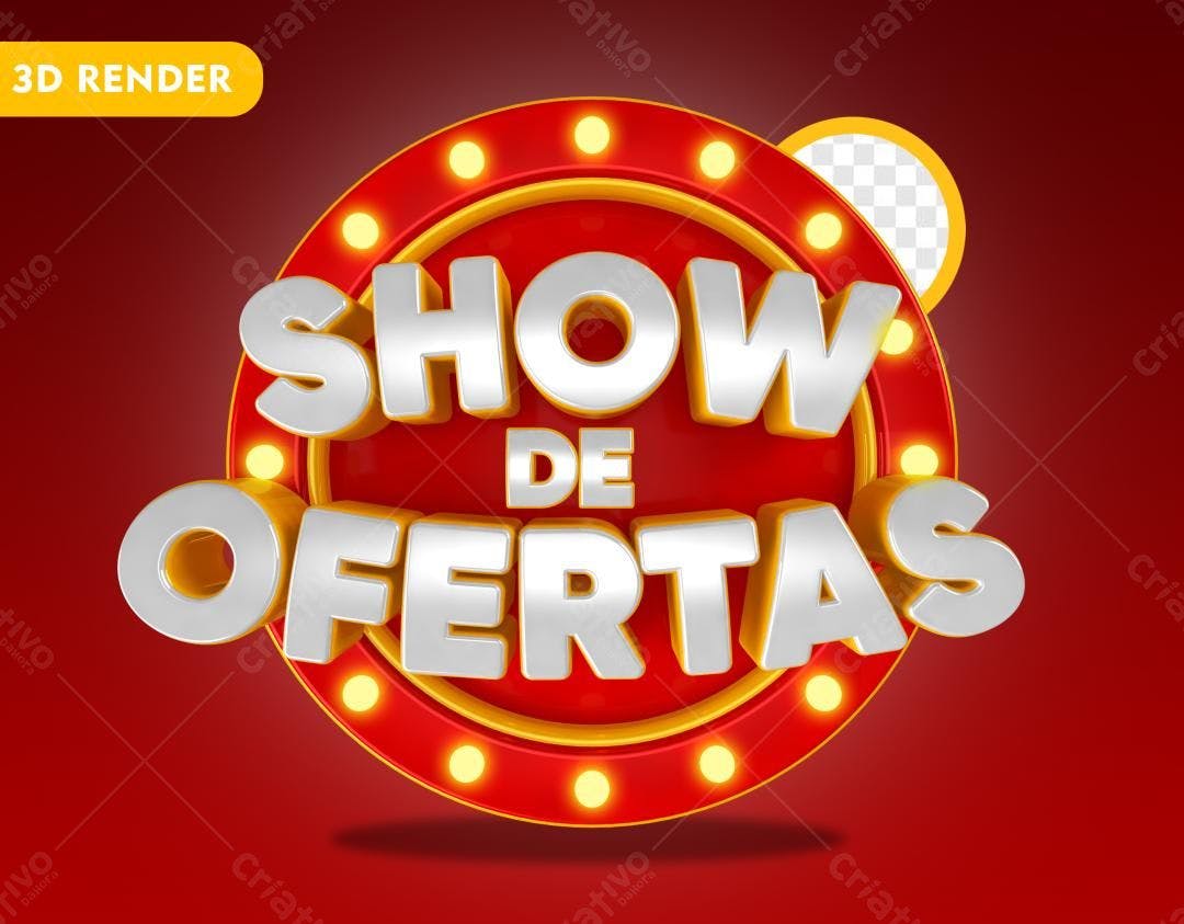 Selo 3D promocional vermelho e dourado