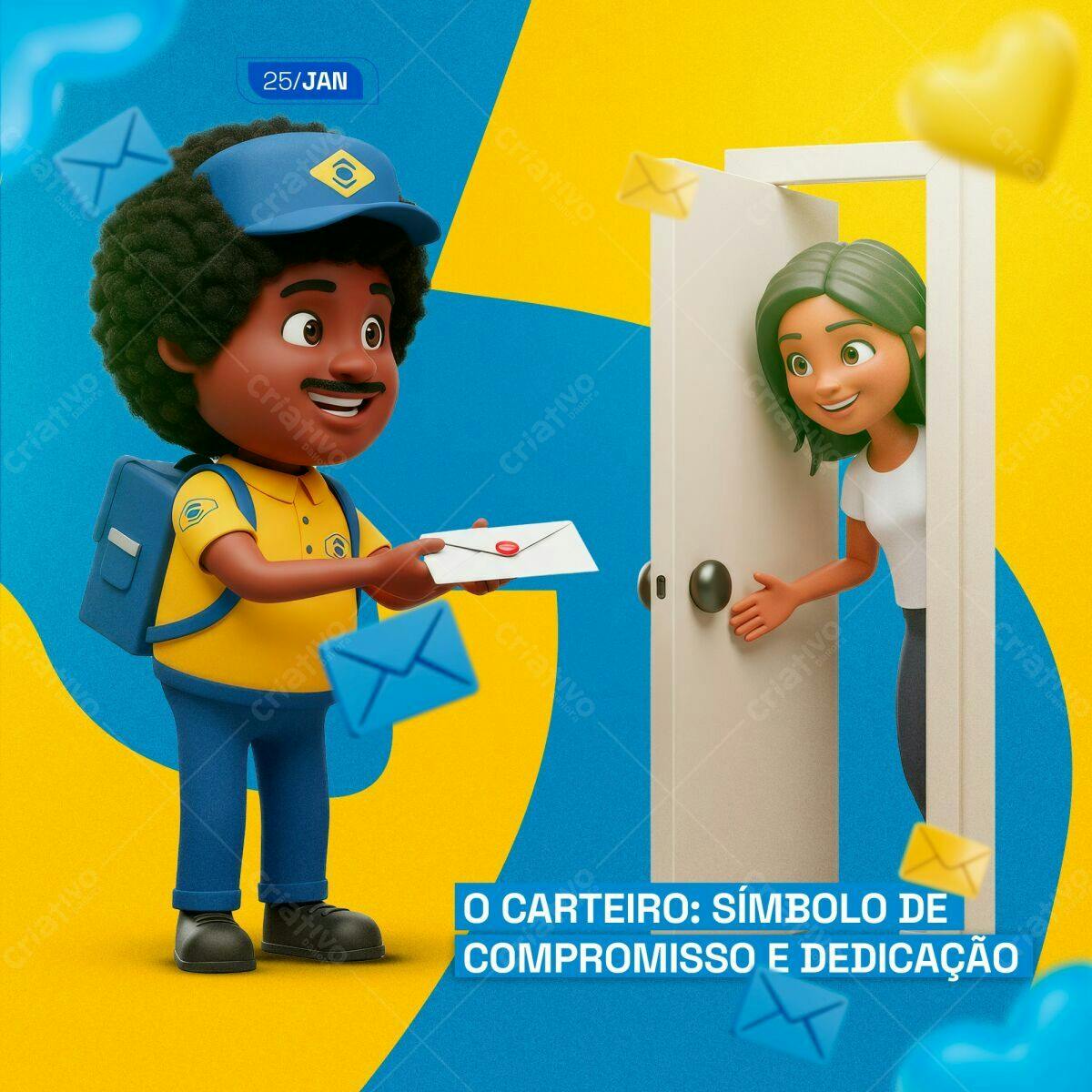 Flyer Dia do Carteiro PSD Editável