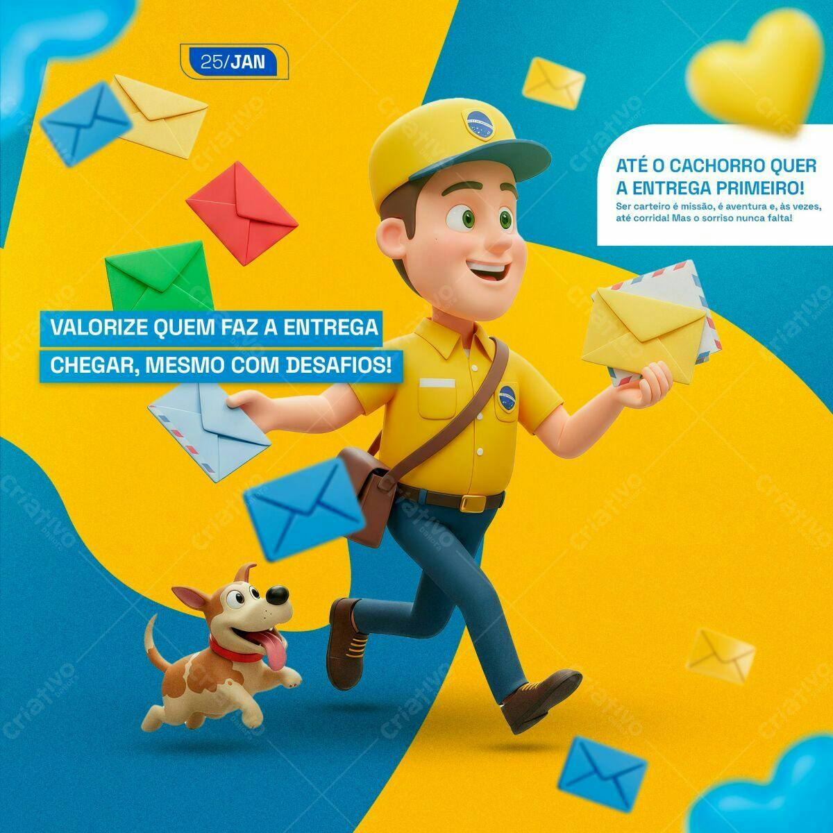 Postagem Dia do Carteiro PSD Editável