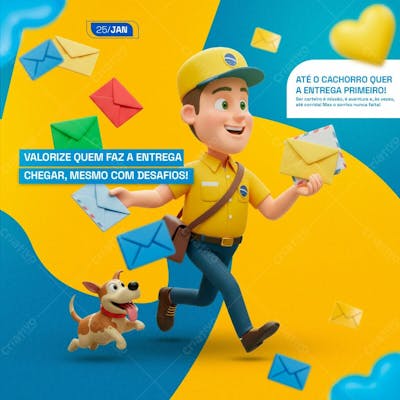 Dia Do Carteiro 25 De Janeiro Social Media Psd Editavel 9
