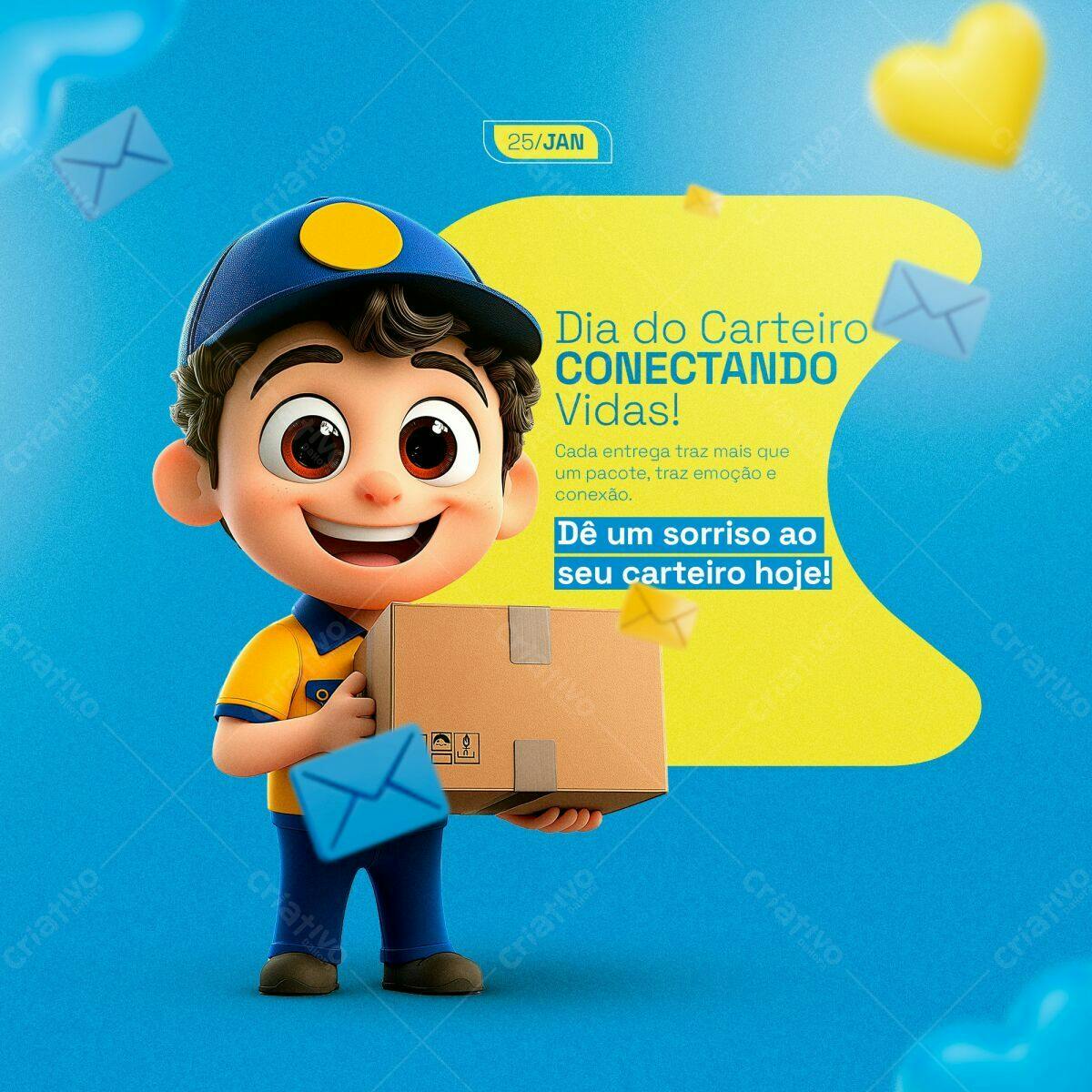 Postagem Dia do Carteiro PSD Editável