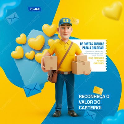 Dia Do Carteiro 25 De Janeiro Social Media Psd Editavel 7
