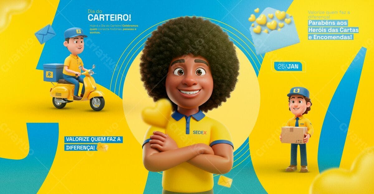 Banner Dia do Carteiro PSD Editável