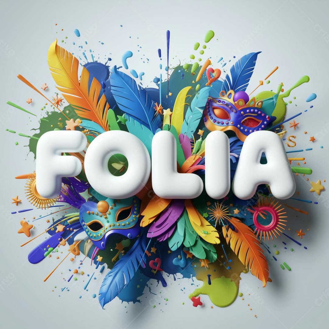 Folia Carnavalesca com Máscaras e Plumas
