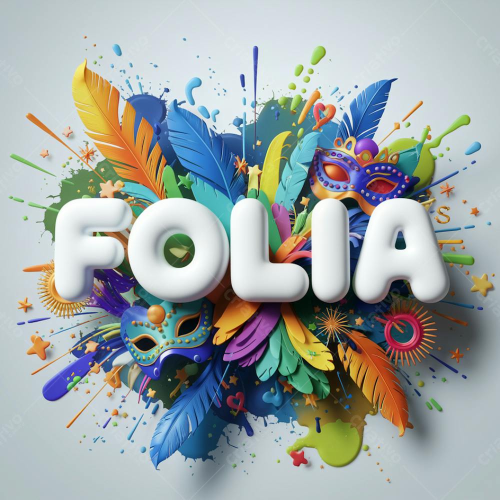 Arte 3D Folia De Carnaval Imagem Ia