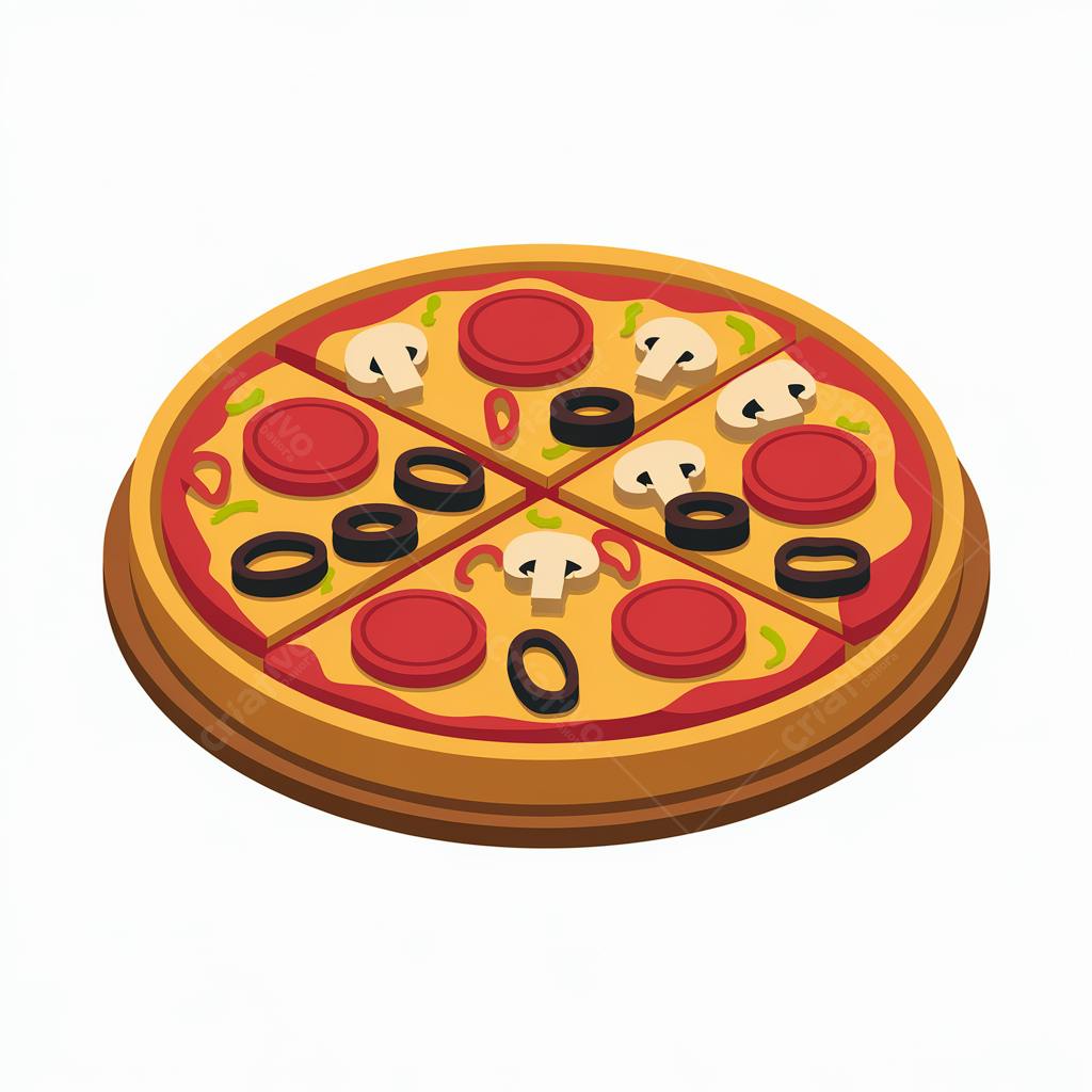 Pizza deliciosa com pepperoni cogumelos e azeitonas