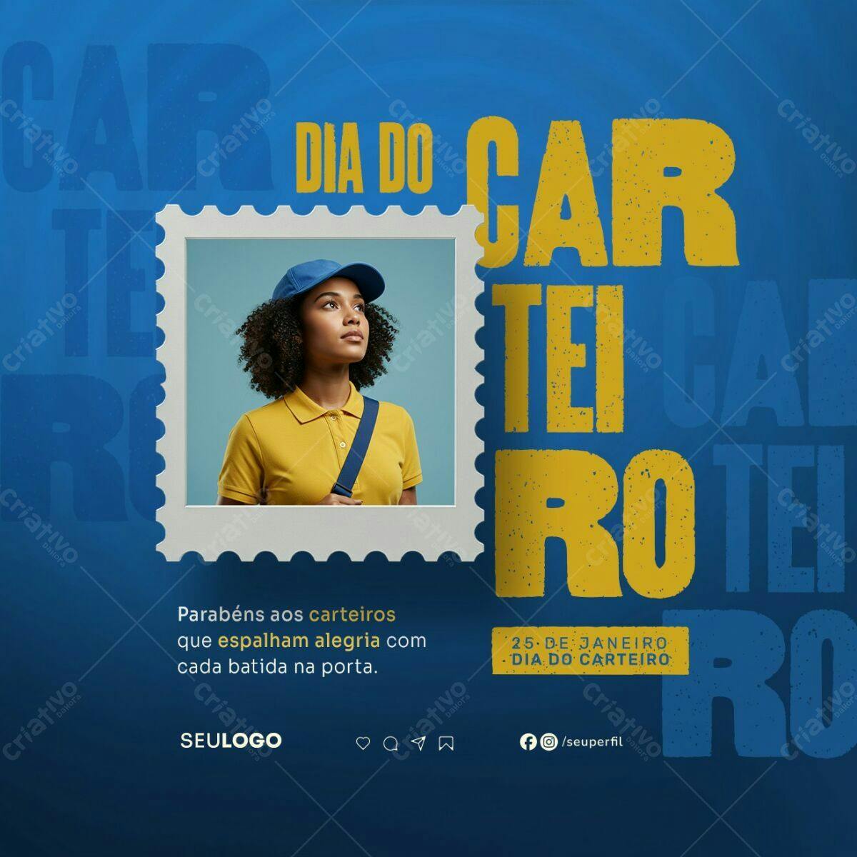 Postagem Dia do Carteiro PSD Editável