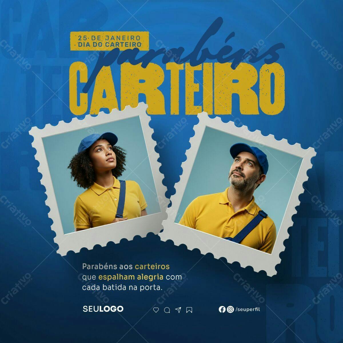 Postagem Dia do Carteiro PSD Editável