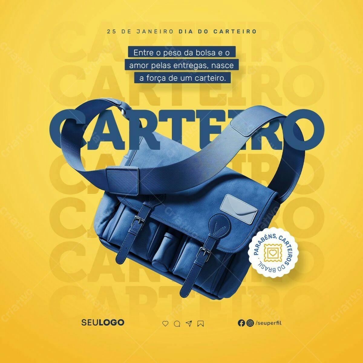 Post para Dia do Carteiro PSD Editável