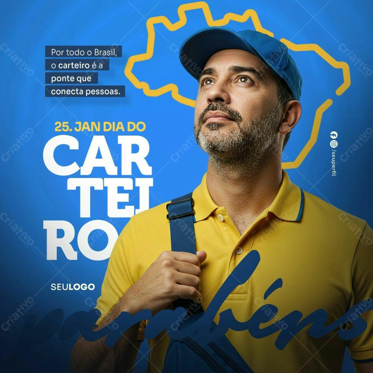 Flyer Dia do Carteiro PSD Editável