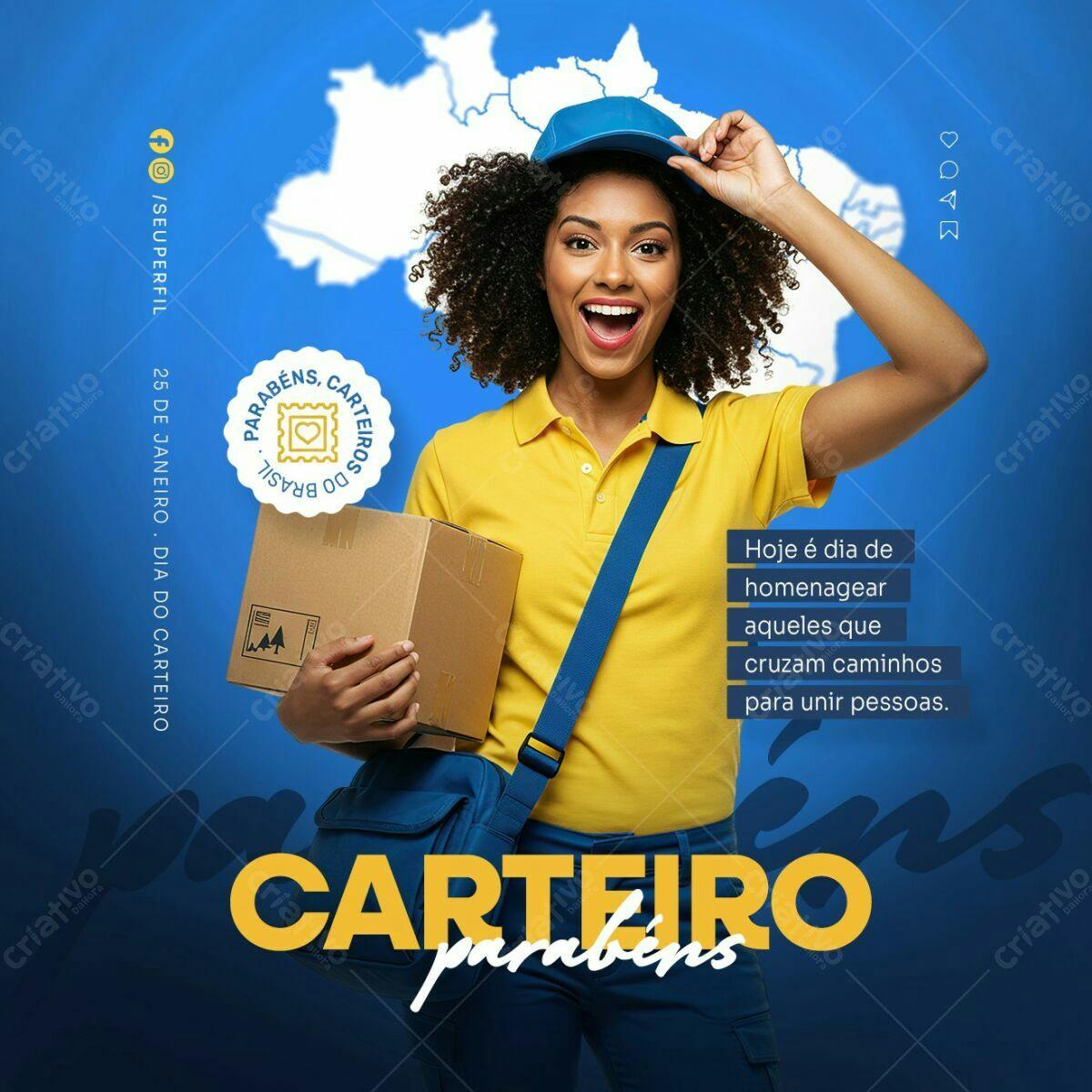 Flyer Dia do Carteiro PSD Editável
