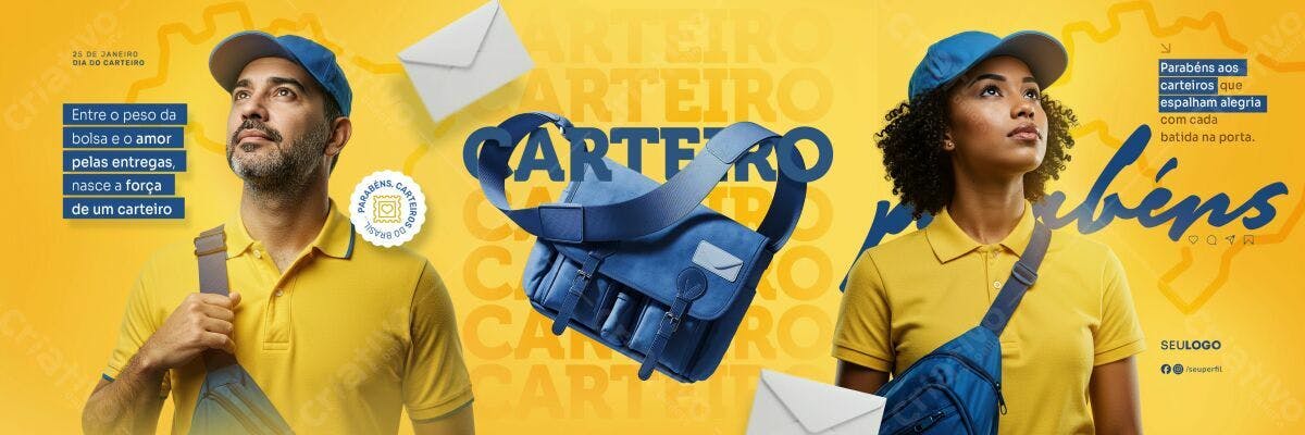 Banner Dia do Carteiro PSD Editável