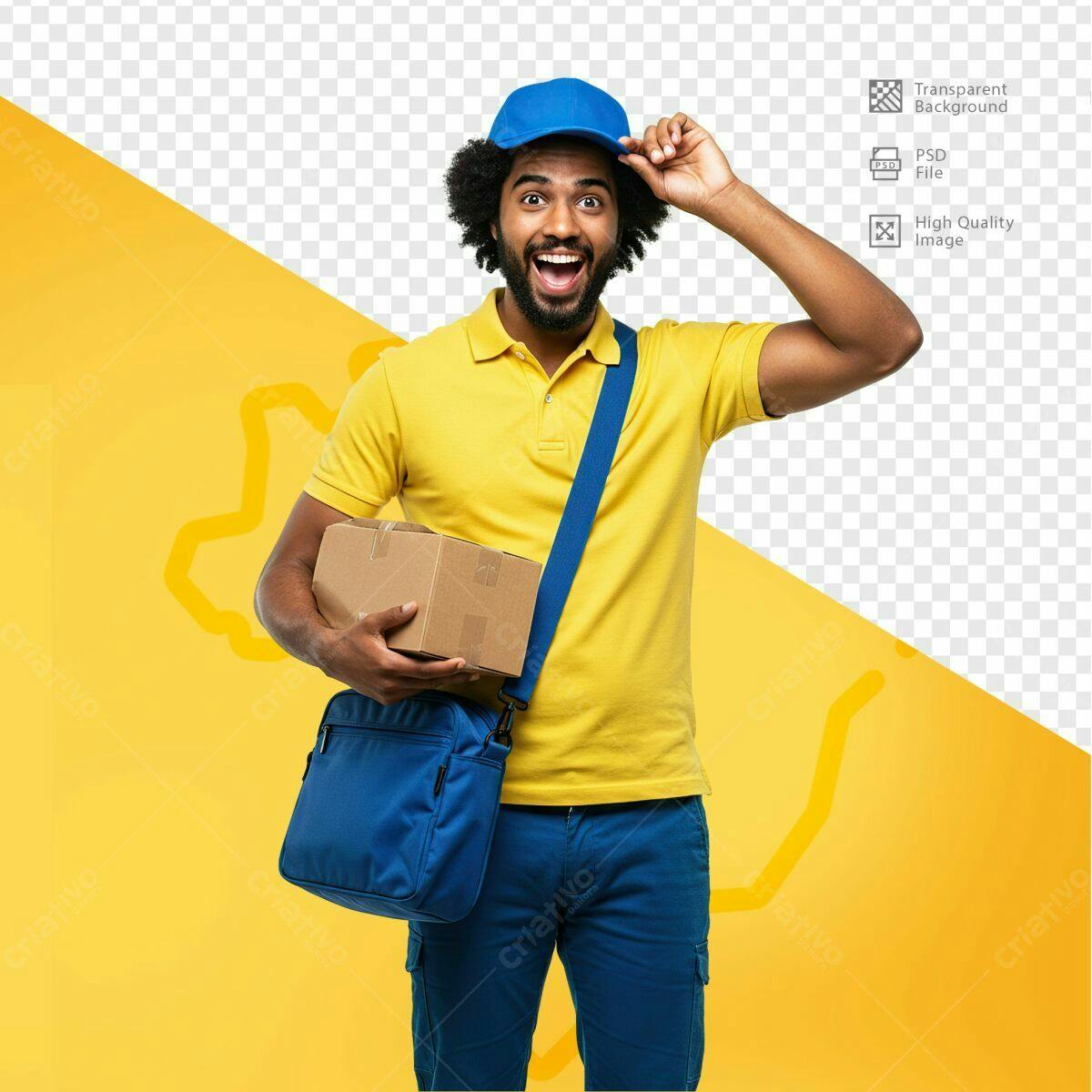 Psd Entregador com Caixa para E-commerce