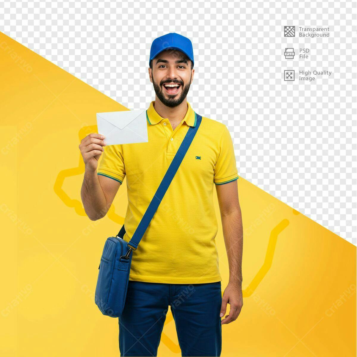 Imagem Mensageiro com Encomenda PSD Editável