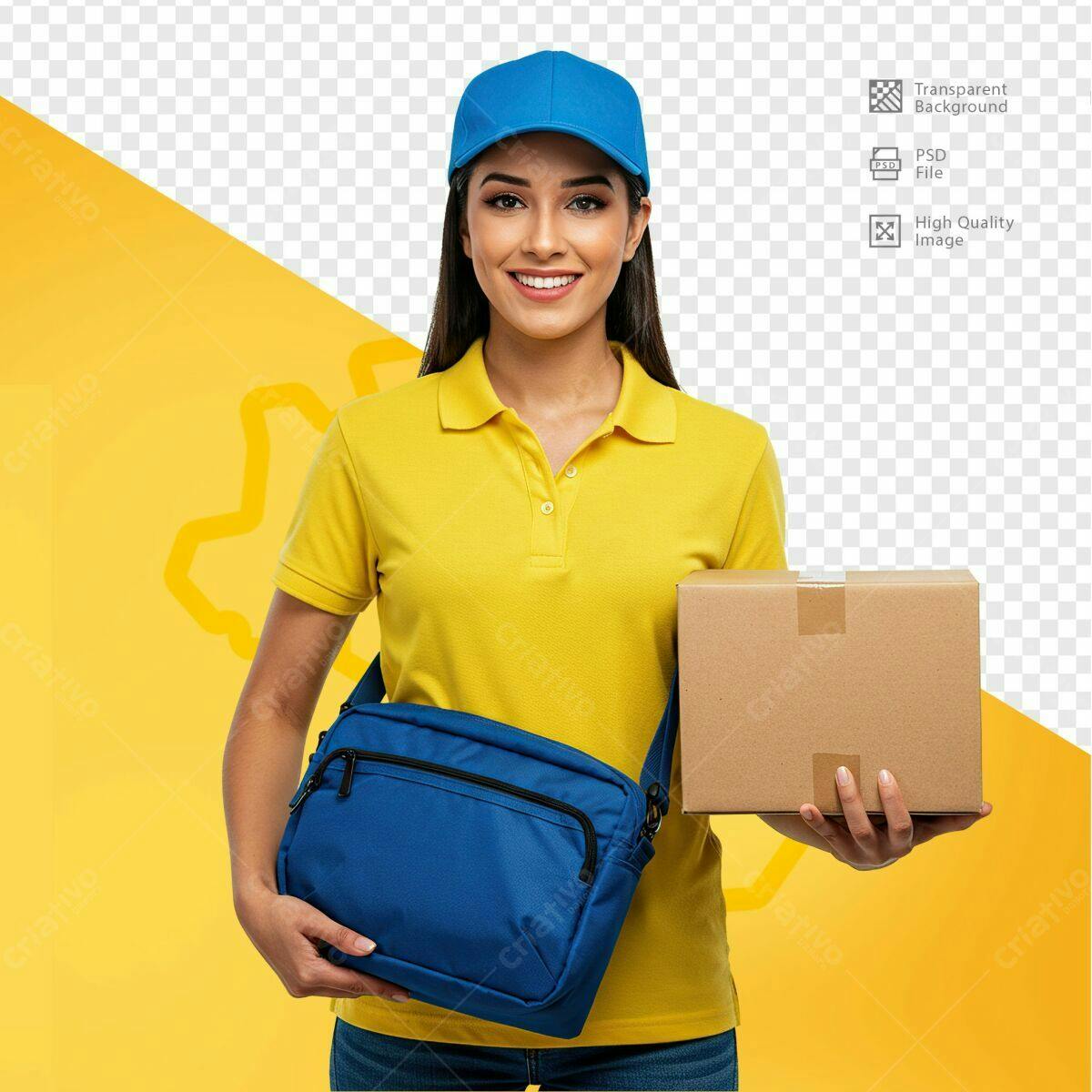 Mockup Entregadora com Caixa PSD Editável