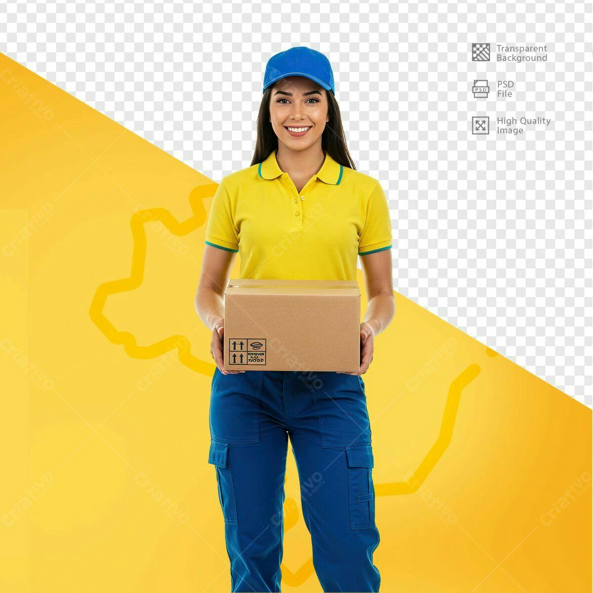 Mockup Entregadora com Caixa PSD Editável