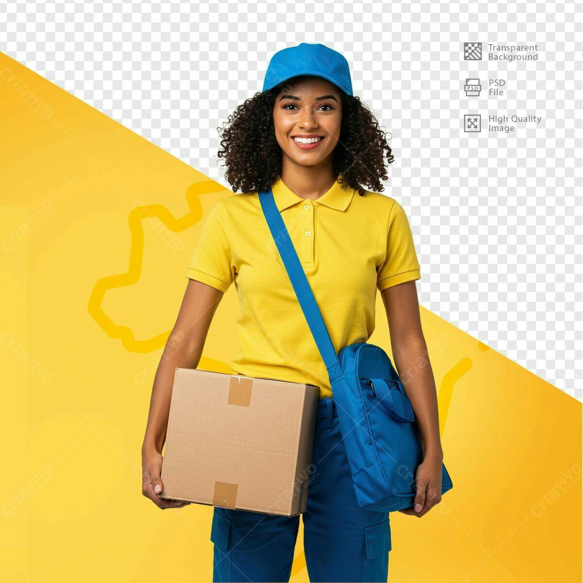 Mockup Entregadora com Caixa PSD Editável