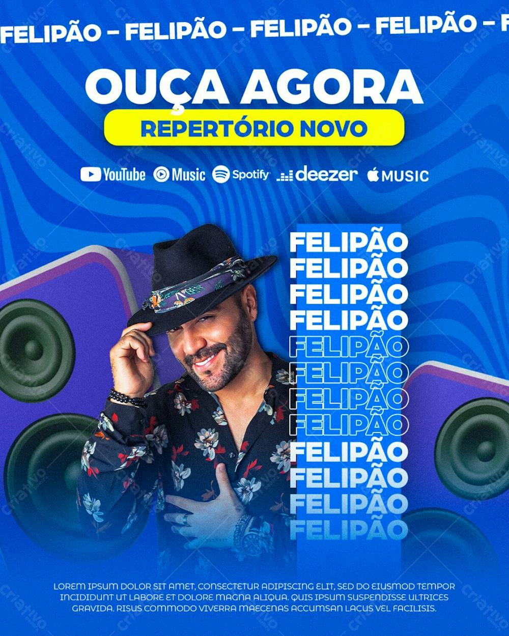 Arte Para Midias Social Evento Ou Divulgação Cantor Psd Editavel