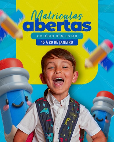 Flyer Matrículas Abertas Colégio PSD Editável