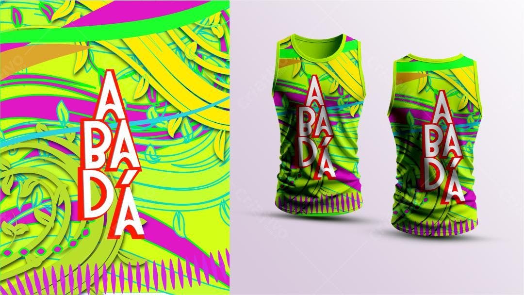 Padrão vetorial Abadá verde limão e magenta