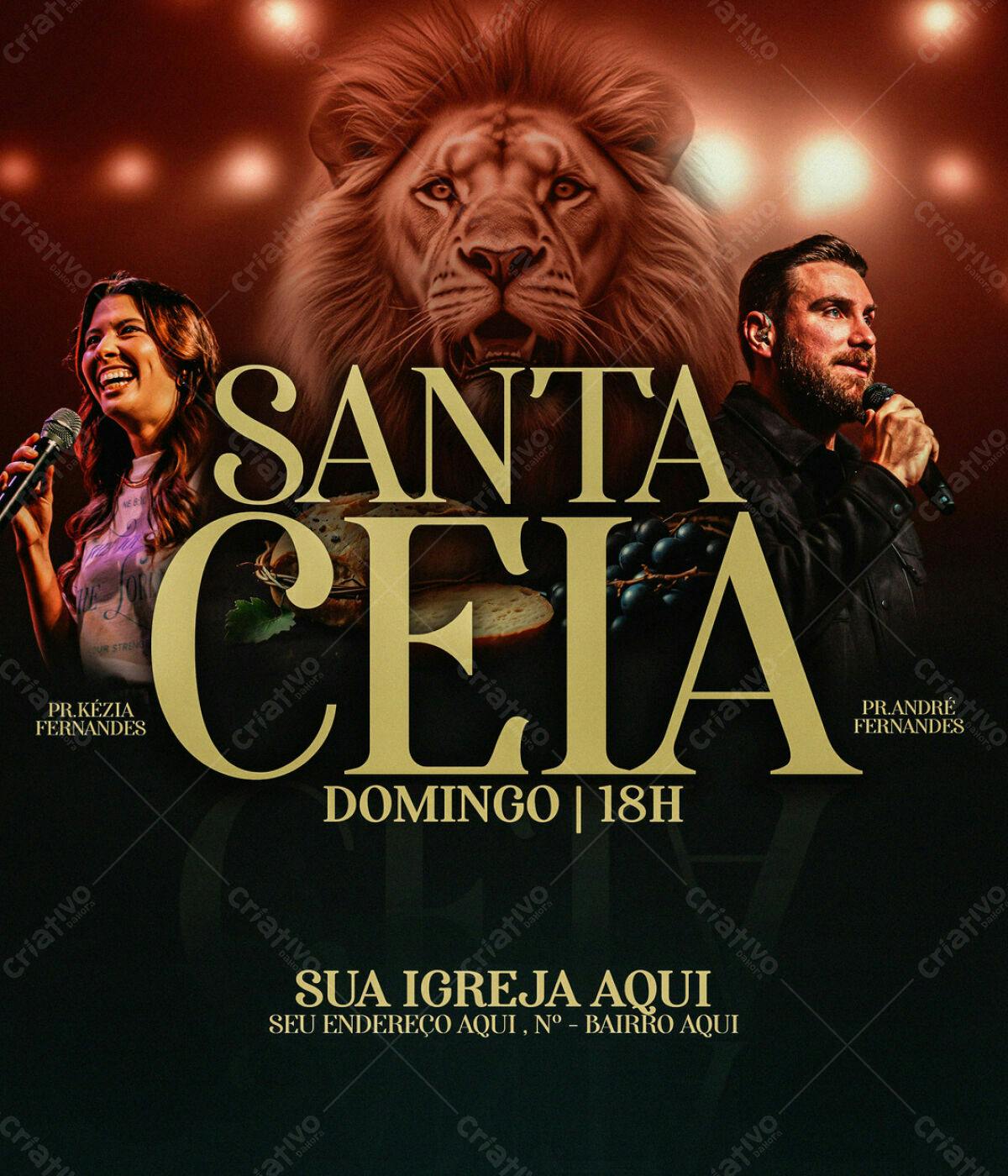 Flyer para Santa Ceia PSD Editável
