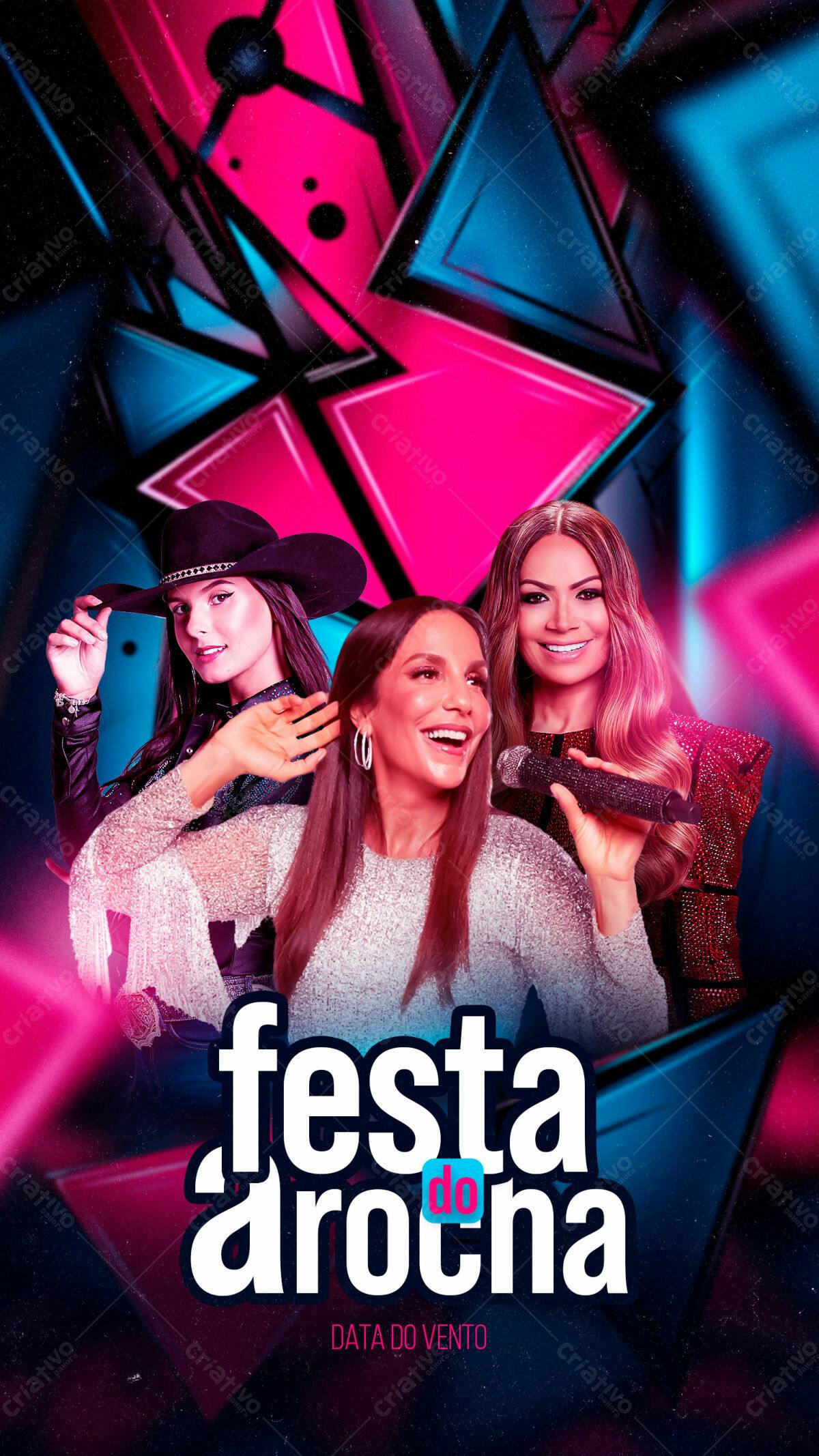 Flyer Festa do Rocha PSD Editável