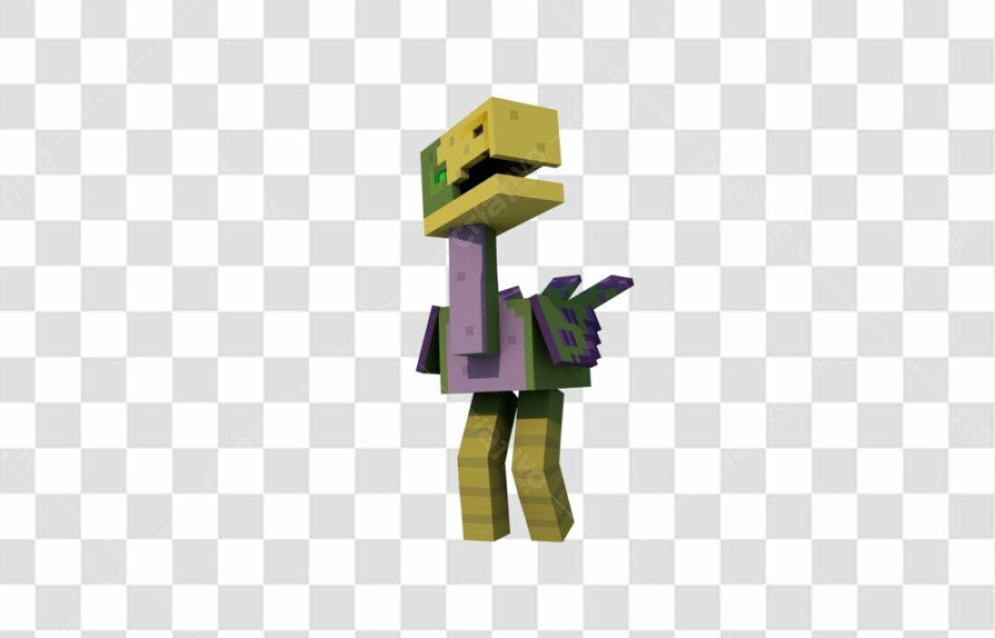 Icone Dino pixel art PNG com fundo transparente