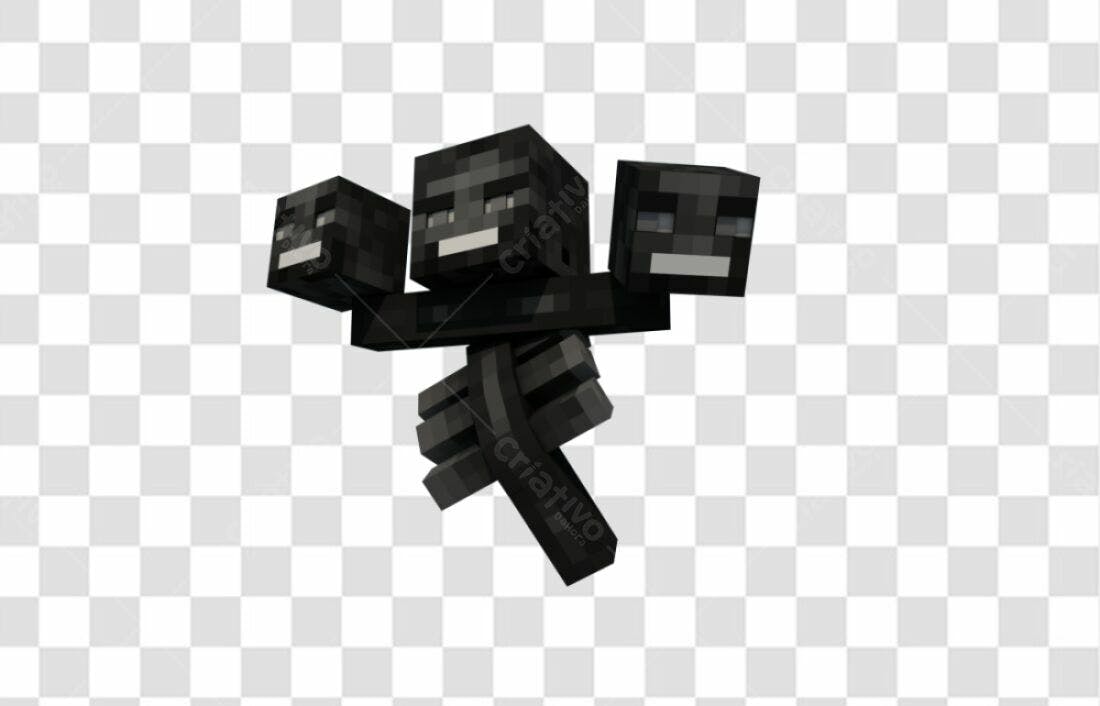 Icone Minecraft Wither PNG com fundo transparente