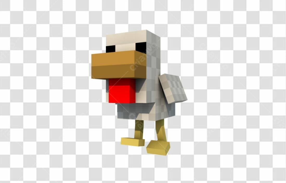 Icone Galinha Pixel Art PNG com fundo transparente