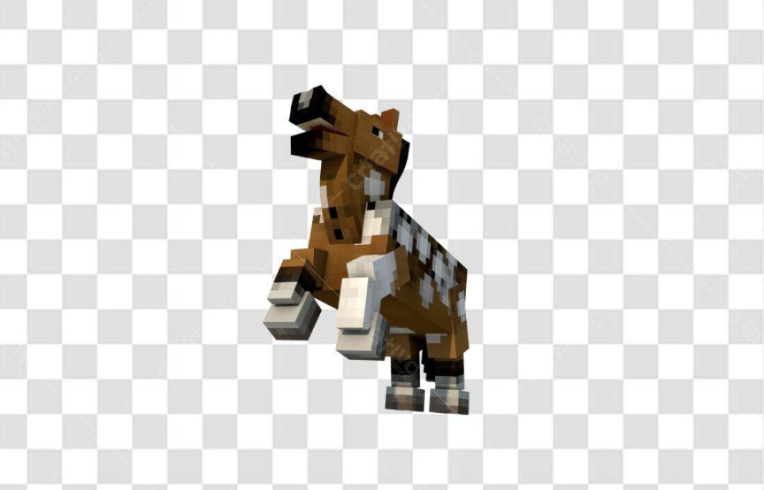 Icone Cavalo Pixel Art PNG com fundo transparente