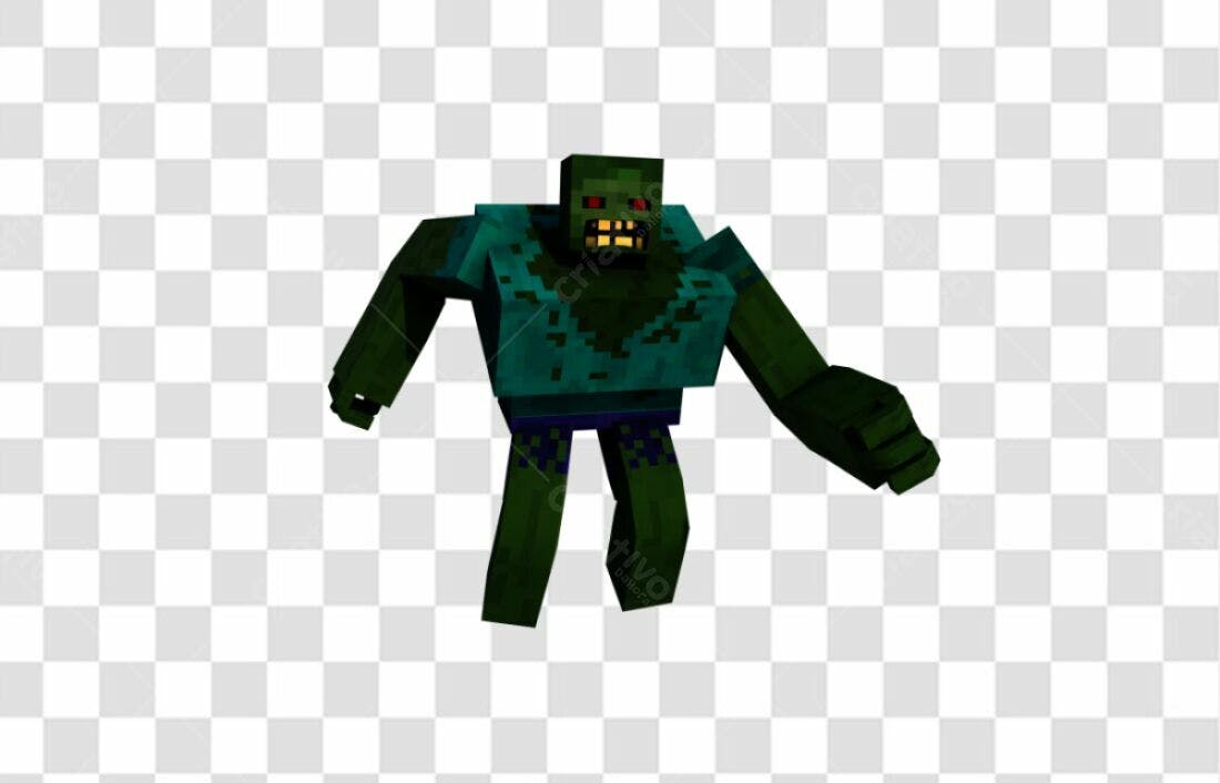 Icone Zumbi Verde para Games PNG com fundo transparente