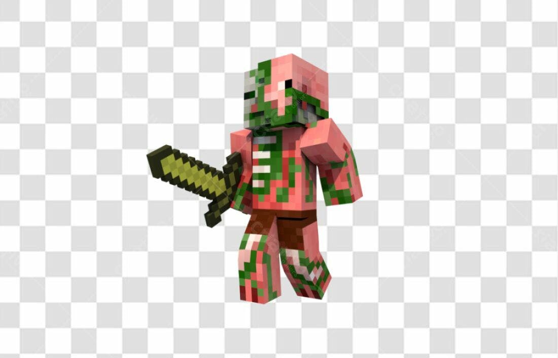 Icone zumbi Minecraft PNG com fundo transparente