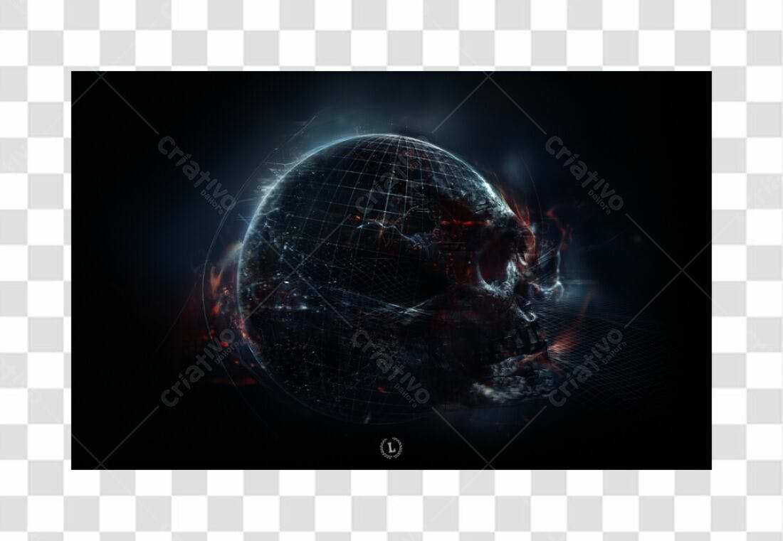 Imagem PNG com fundo transparente Caveira e Planeta