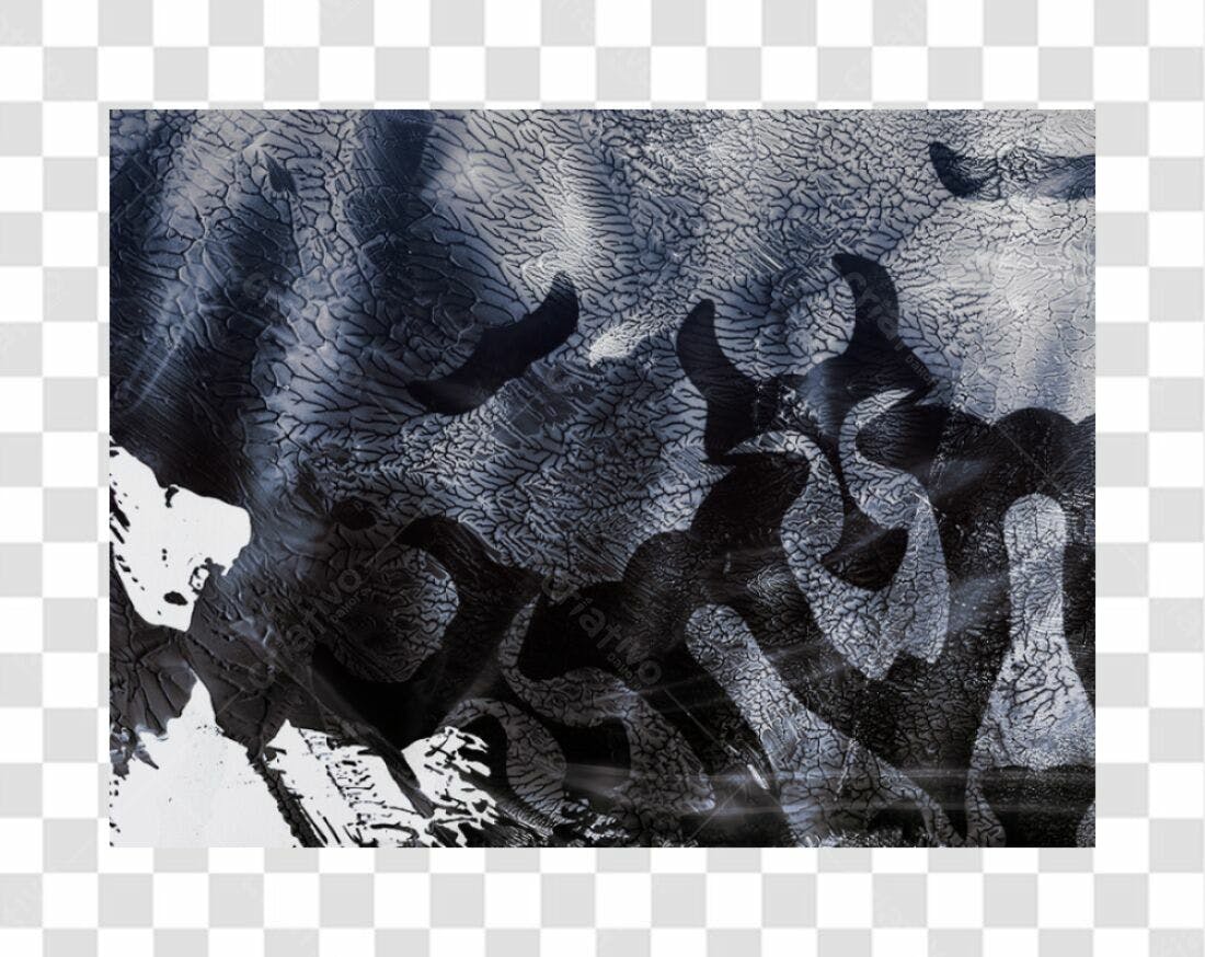 Textura Abstrata em Preto e Branco PNG com fundo transparente