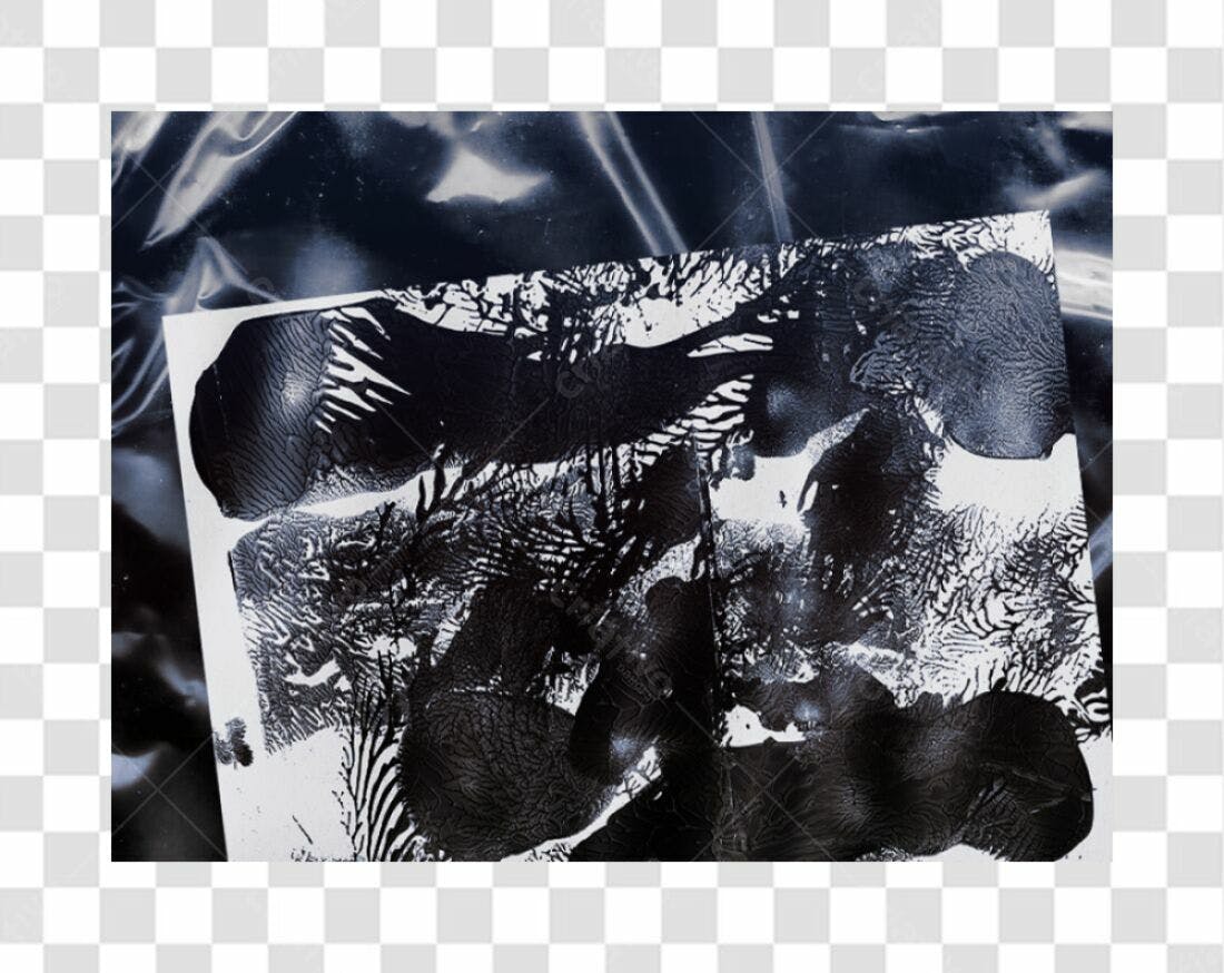 PNG Textura Abstrata em Preto e Branco com Fundo Transparente