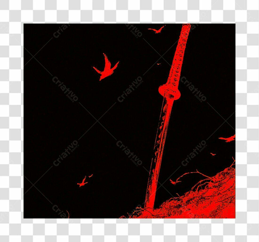 Icone Samurai Katana PNG com fundo transparente