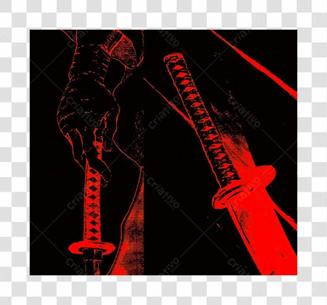Icone Samurai Katana PNG com fundo transparente