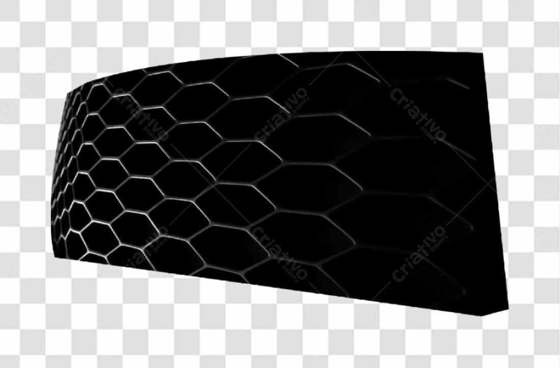Banner Hexagonal Preto PNG com fundo transparente