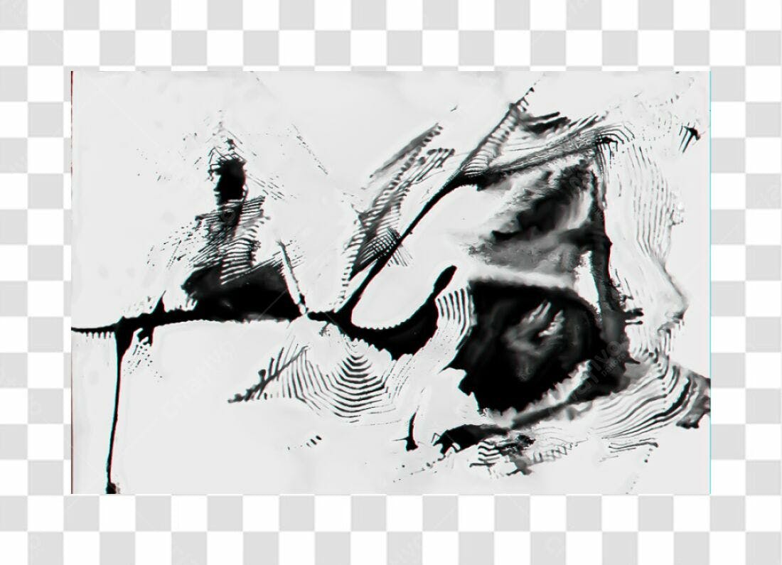 PNG Arte Abstrata em Preto e Branco com fundo transparente