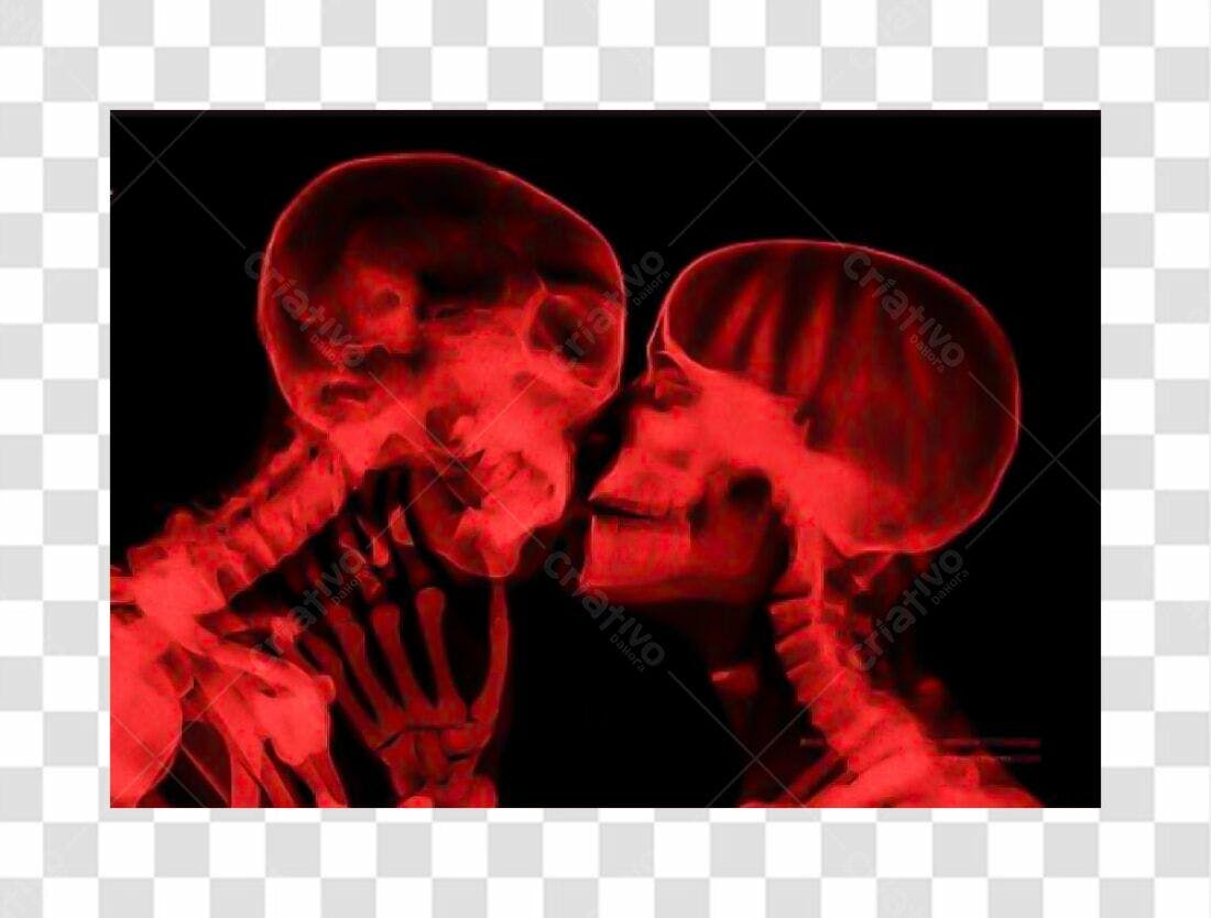 Imagem PNG Dia dos Namorados esqueletos vermelhos com fundo transparente