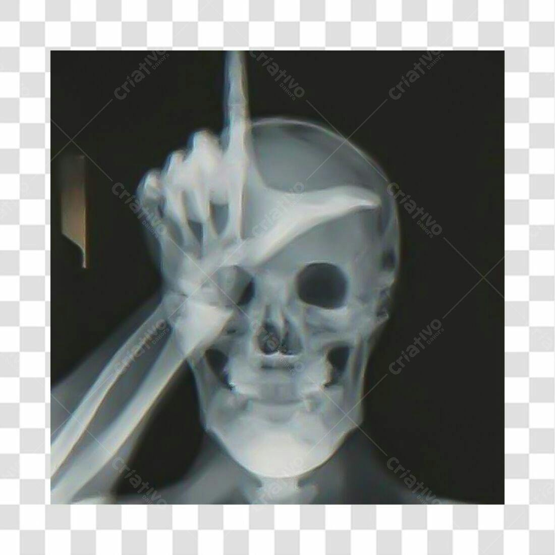 Icone Caveira com gesto obsceno PNG com fundo transparente